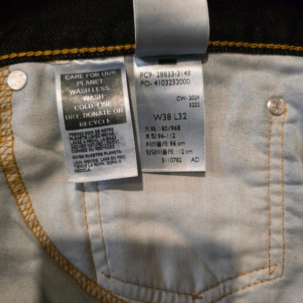 Levi's 512 Slim Taper Jeans Men 38x32 Dark Indigo Denim 28833-3148